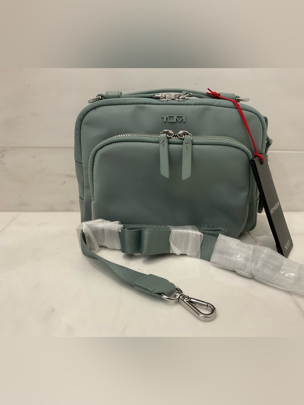 NEW Tumi Voyageur TEGHAN 8.25” Small Crossbody Clutch - THYME GREEN